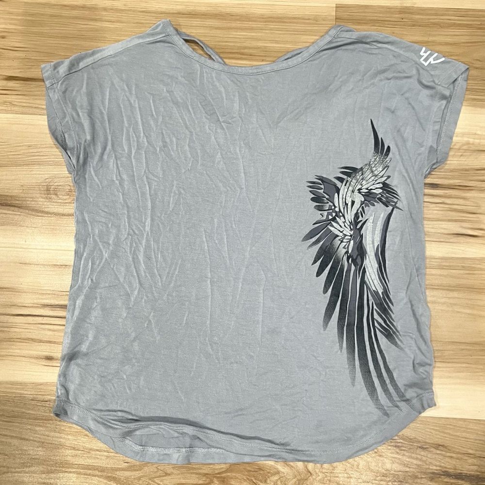 Harley Davidson Grey Strappy Short Sleeve Shirt Women’s Small